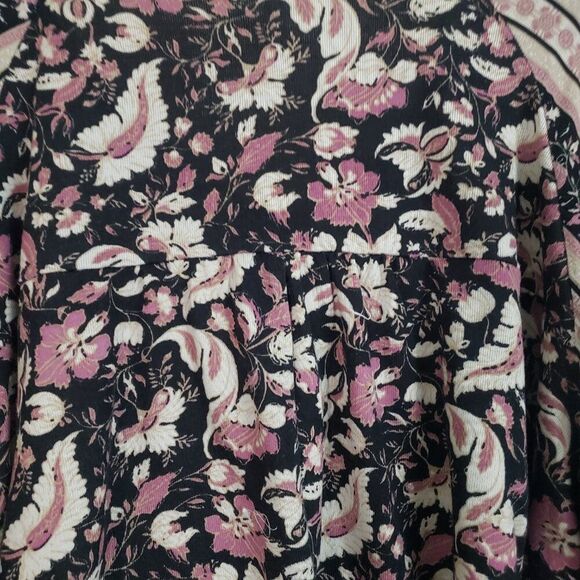 Cato Women's Top Paisley Floral 2X Pink Black Boho Flowy Knit Smocked Romantic - Picture 9 of 10